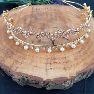 Coronita cu perle si zirconii