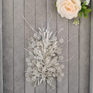 Accesoriu de păr cu cristale fațetate și pene