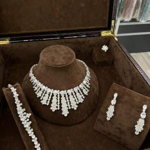 Set pentru mirese cu colier, cercei, bratara si inel 11