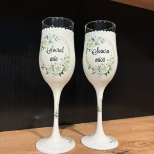 Set pahare albe Socrul Mic- Soacra Mică