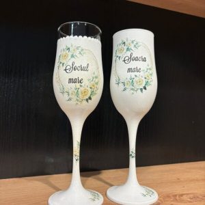 Set pahare albe Socrul Mare - Soacra Mare