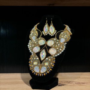Set handmade colier și cercei, auriu - 37