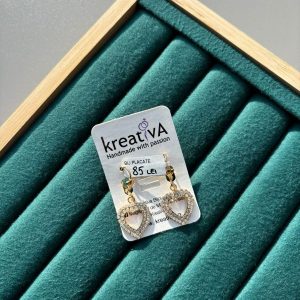 Cercei inima placați cu aur 18k - 16