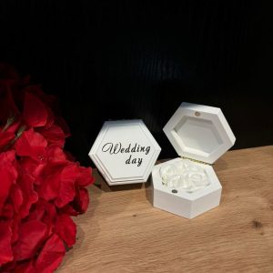 Cutie din lemn pentru verighete "Wedding Day"