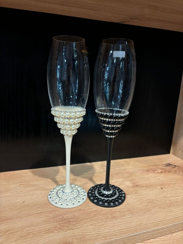 Set pahare pentru nuntă, din cristal – miri/nași/socri