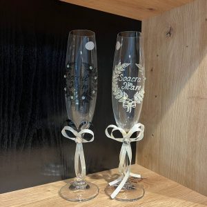 Set pahare pentru nuntă Soacra Mare - Socrul Mare, din cristal