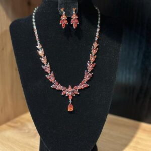 Set colier și cercei cu zirconiu - 105