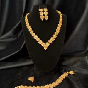 Set pentru mirese cu zirconiu auriu - 71