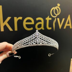 Coroana argintie pentru mirese cu zirconii- 5584