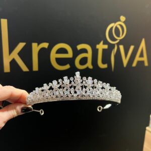 Coroana argintie pentru mirese cu zirconii-5586