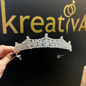 Coroana argintie pentru mirese cu zirconii-5587