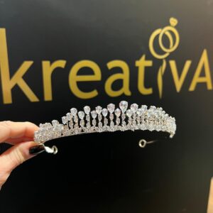 Coroana argintie pentru mirese cu zirconii-5588