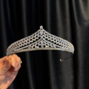 Coronita argintie pentru mirese cu zirconii - 1753