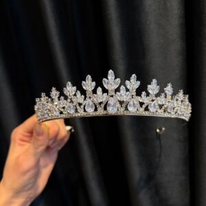 Coronita argintie pentru mirese cu zirconiu - 1751