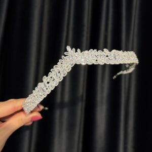 Coroniță argintie pentru mireasă cu zirconiu - 3250