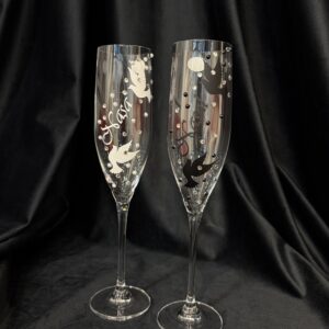 Set pahare pentru nuntă, din cristal – miri/nași/socri