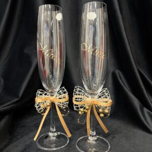 Set pahare pentru nuntă, din cristal – miri/nași/socri