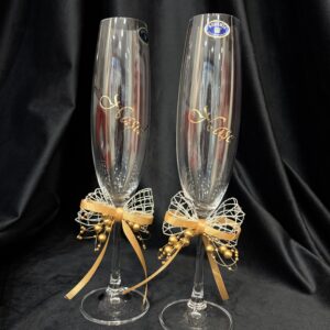 Set pahare pentru nuntă, din cristal – miri/nași/socri