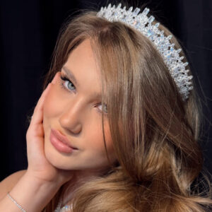 Coroniță argintie pentru mirese cu zirconiu - 4750