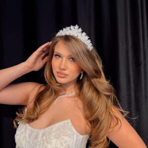 Coroană argintie cu zirconiu strălucitor - 5504