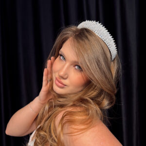 Coroană argintie cu zirconiu strălucitor - 4500