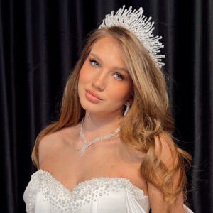 Coroană argintie cu zirconiu strălucitor - 5502