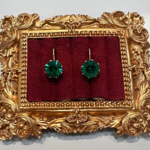 Cercei placati cu aur 18k,cu zirconiu verde- 48