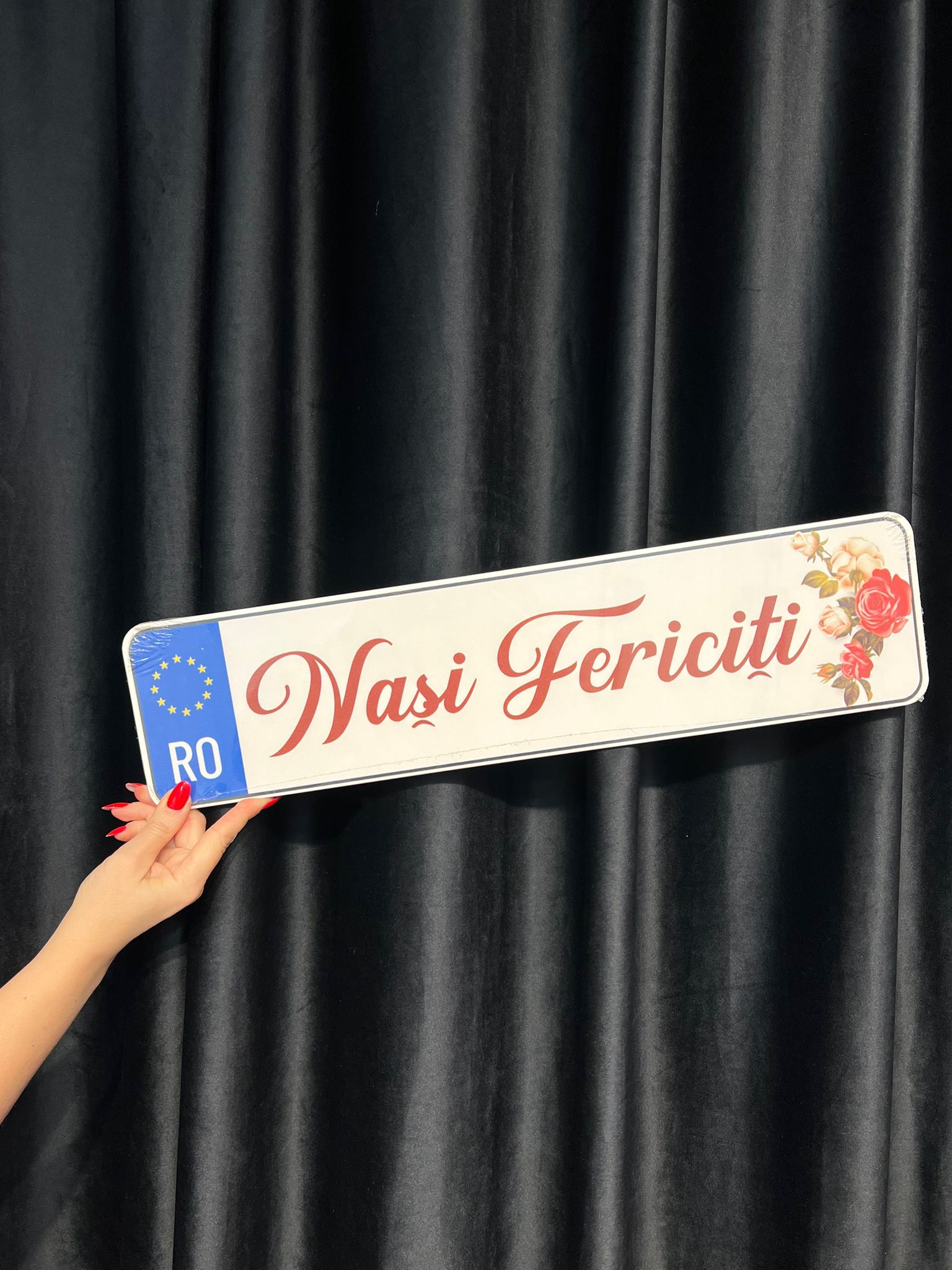 Set 2 placute numar masina"NASI FERICITI"