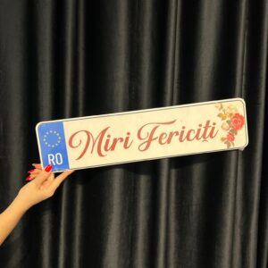 Set 2 placute număr masina "MIRI FERICITI"