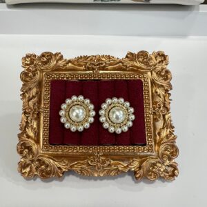 Cercei placati cu aur 18k,cu perle- 52