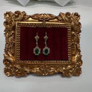 Cercei placati cu aur 18k,cu zirconiu verde- 82