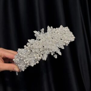 Diademă pentru mirese cu zirconiu si perle