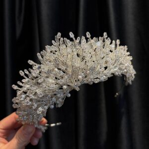 Coroană elegantă cu zirconiu si perle – Emma