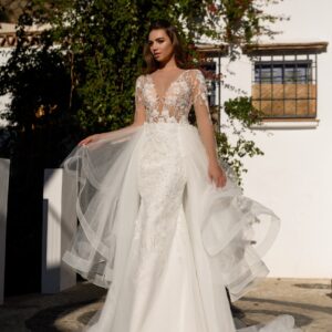 Rochie de mireasa sirena luxury cu trena detasabila | Eleonor 027| Kreativa Bridal Iasi