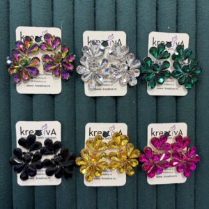 Cercei accesorizați cu cristale colorate -0552